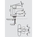 Chrome Brass 2-Hole Basin Tap untuk bilik mandi